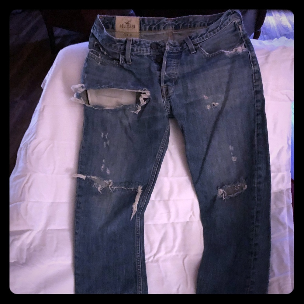 Hollister jeans distressed straight leg